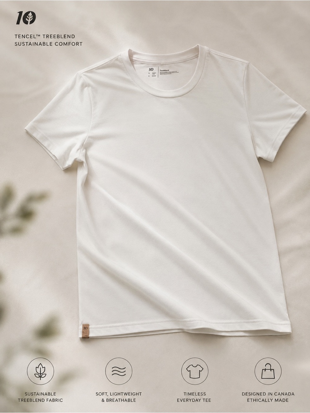 tentree Women's Classic Crew Neck Tee - White